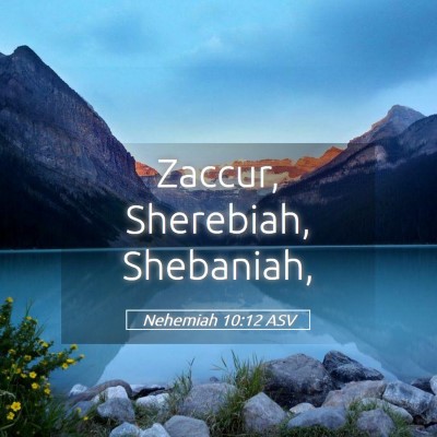 Picture 05 - Nehemiah 10:12 ASV - Zaccur, Sherebiah, - Bible Verse Picture