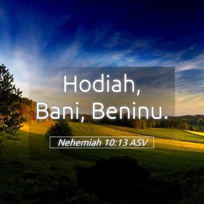 Picture 05 - Nehemiah 10:13 ASV - Hodiah, Bani, - Bible Verse Picture