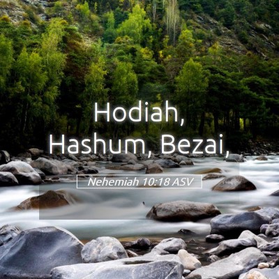 Picture 05 - Nehemiah 10:18 ASV - Hodiah, Hashum, - Bible Verse Picture