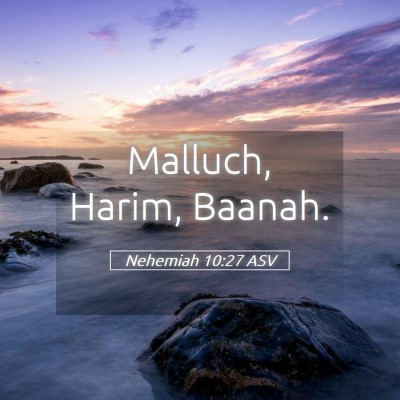 Picture 05 - Nehemiah 10:27 ASV - Malluch, Harim, - Bible Verse Picture