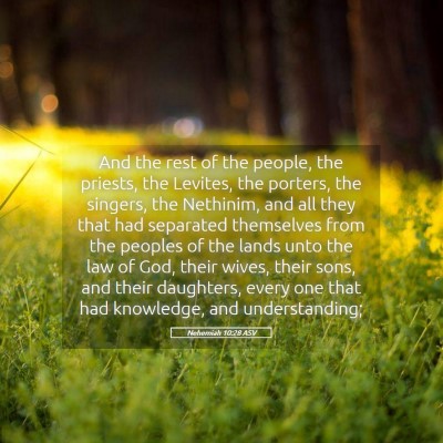 Picture 05 - Nehemiah 10:28 ASV - And the rest of the people, the priests, the - Bible Verse Picture