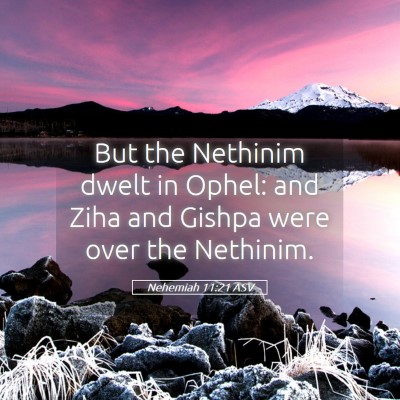 Picture 05 - Nehemiah 11:21 ASV - But the Nethinim dwelt in Ophel: and Ziha and - Bible Verse Picture