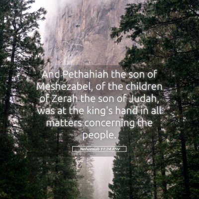 Picture 05 - Nehemiah 11:24 ASV - And Pethahiah the son of Meshezabel, of the - Bible Verse Picture