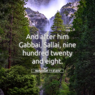 Picture 05 - Nehemiah 11:8 ASV - And after him Gabbai, Sallai, nine hundred twenty - Bible Verse Picture