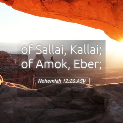 Picture 05 - Nehemiah 12:20 ASV - of Sallai, Kallai; of Amok, - Bible Verse Picture