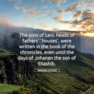 Picture 05 - Nehemiah 12:23 ASV - The sons of Levi, heads of fathers' `houses', - Bible Verse Picture