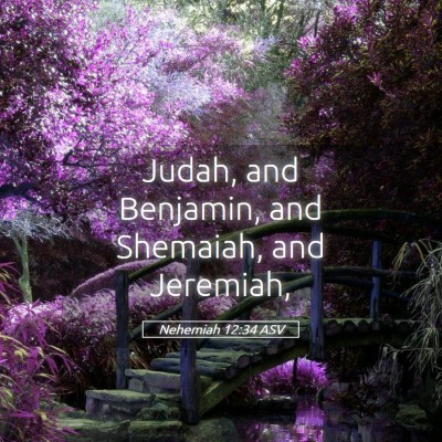 Picture 05 - Nehemiah 12:34 ASV - Judah, and Benjamin, and Shemaiah, and - Bible Verse Picture