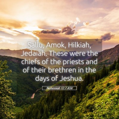 Picture 05 - Nehemiah 12:7 ASV - Sallu, Amok, Hilkiah, Jedaiah. These were the - Bible Verse Picture
