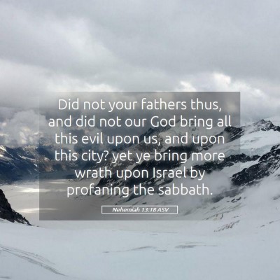 Picture 05 - Nehemiah 13:18 ASV - Did not your fathers thus, and did not our God - Bible Verse Picture
