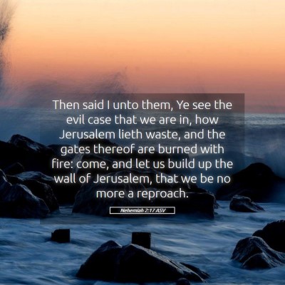 Picture 05 - Nehemiah 2:17 ASV - Then said I unto them, Ye see the evil case that - Bible Verse Picture