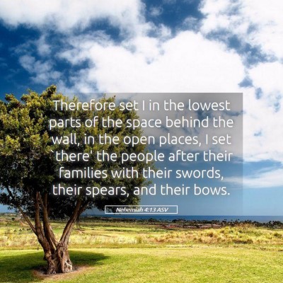 Picture 05 - Nehemiah 4:13 ASV - Therefore set I in the lowest parts of the space - Bible Verse Picture
