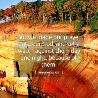 Picture 05 - Nehemiah 4:9 ASV - But we made our prayer unto our God, and set a - Bible Verse Picture