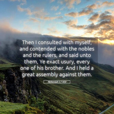 Picture 05 - Nehemiah 5:7 ASV - Then I consulted with myself, and contended with - Bible Verse Picture