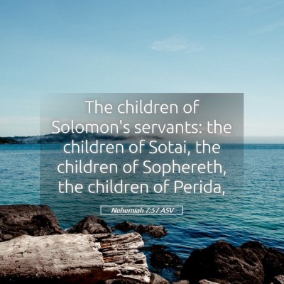 Picture 05 - Nehemiah 7:57 ASV - The children of Solomon's servants: the children - Bible Verse Picture