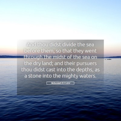 Picture 05 - Nehemiah 9:11 ASV - And thou didst divide the sea before them, so - Bible Verse Picture