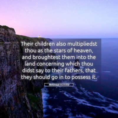 Picture 05 - Nehemiah 9:23 ASV - Their children also multipliedst thou as the - Bible Verse Picture
