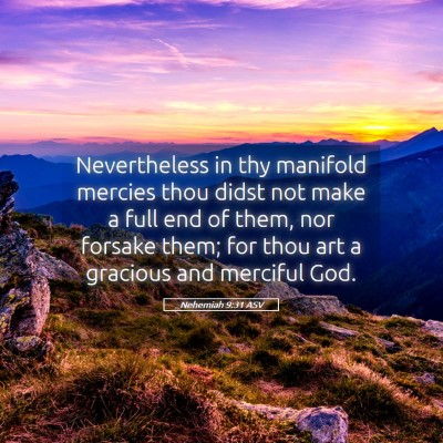 Picture 05 - Nehemiah 9:31 ASV - Nevertheless in thy manifold mercies thou didst - Bible Verse Picture