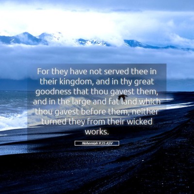 Picture 05 - Nehemiah 9:35 ASV - For they have not served thee in their kingdom, - Bible Verse Picture