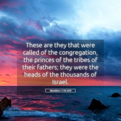 Picture 05 - Numbers 1:16 ASV - These are they that were called of the - Bible Verse Picture