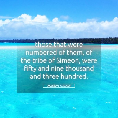 Picture 05 - Numbers 1:23 ASV - those that were numbered of them, of the tribe of - Bible Verse Picture