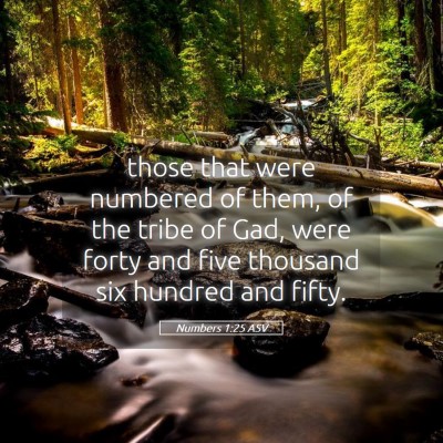 Picture 05 - Numbers 1:25 ASV - those that were numbered of them, of the tribe of - Bible Verse Picture
