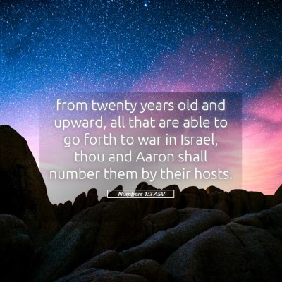 Picture 05 - Numbers 1:3 ASV - from twenty years old and upward, all that are - Bible Verse Picture