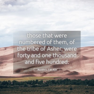 Picture 05 - Numbers 1:41 ASV - those that were numbered of them, of the tribe of - Bible Verse Picture