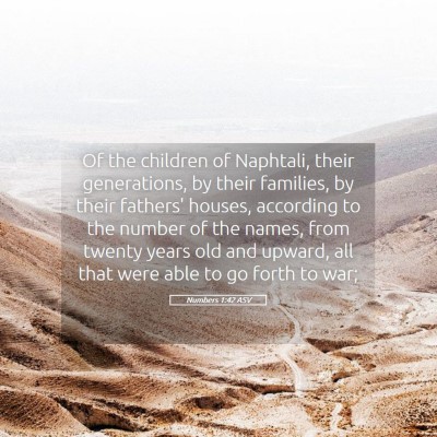 Picture 05 - Numbers 1:42 ASV - Of the children of Naphtali, their generations, - Bible Verse Picture
