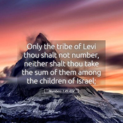 Picture 05 - Numbers 1:49 ASV - Only the tribe of Levi thou shalt not number, - Bible Verse Picture