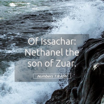 Picture 05 - Numbers 1:8 ASV - Of Issachar: Nethanel the son of - Bible Verse Picture