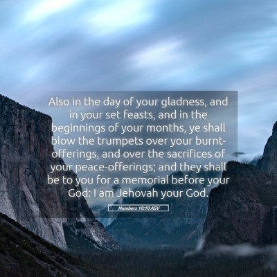 Picture 05 - Numbers 10:10 ASV - Also in the day of your gladness, and in your set - Bible Verse Picture