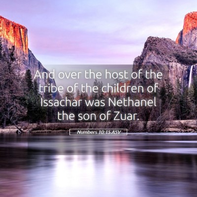 Picture 05 - Numbers 10:15 ASV - And over the host of the tribe of the children of - Bible Verse Picture