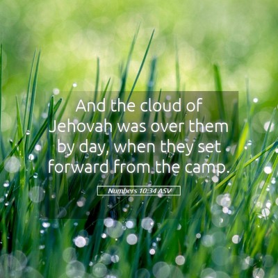 Picture 05 - Numbers 10:34 ASV - And the cloud of Jehovah was over them by day, - Bible Verse Picture