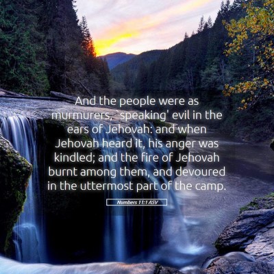 Picture 05 - Numbers 11:1 ASV - And the people were as murmurers, `speaking' evil - Bible Verse Picture
