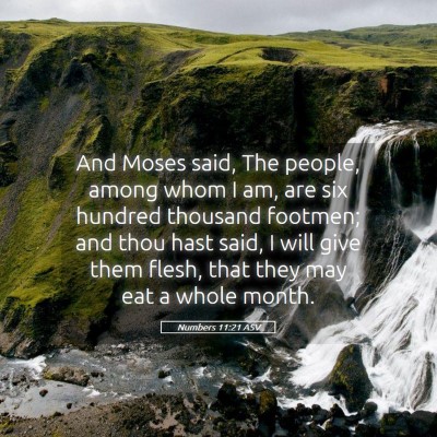 Picture 05 - Numbers 11:21 ASV - And Moses said, The people, among whom I am, are - Bible Verse Picture