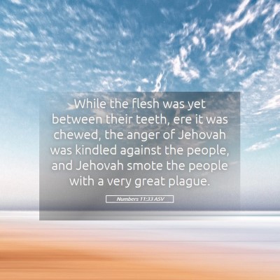 Picture 05 - Numbers 11:33 ASV - While the flesh was yet between their teeth, ere - Bible Verse Picture