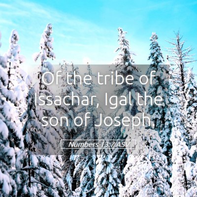 Picture 05 - Numbers 13:7 ASV - Of the tribe of Issachar, Igal the son of - Bible Verse Picture