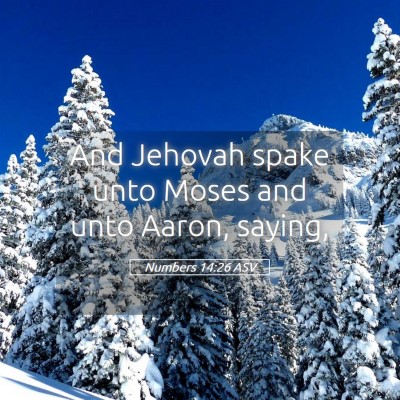 Picture 05 - Numbers 14:26 ASV - And Jehovah spake unto Moses and unto Aaron, - Bible Verse Picture