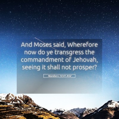Picture 05 - Numbers 14:41 ASV - And Moses said, Wherefore now do ye transgress - Bible Verse Picture