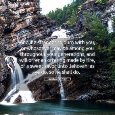 Picture 05 - Numbers 15:14 ASV - And if a stranger sojourn with you, or whosoever - Bible Verse Picture