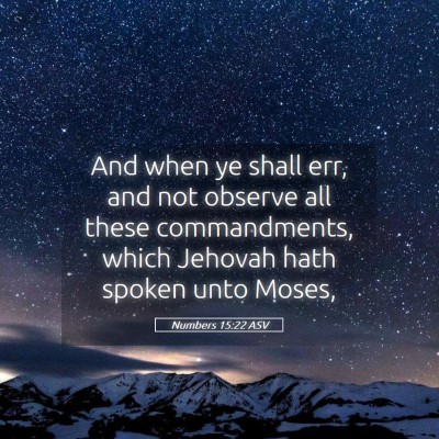 Picture 05 - Numbers 15:22 ASV - And when ye shall err, and not observe all these - Bible Verse Picture