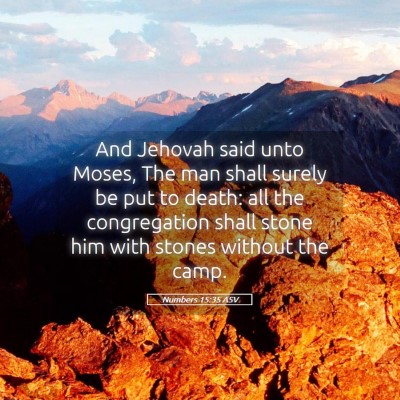 Picture 05 - Numbers 15:35 ASV - And Jehovah said unto Moses, The man shall surely - Bible Verse Picture