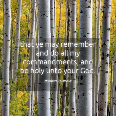 Picture 05 - Numbers 15:40 ASV - that ye may remember and do all my commandments, - Bible Verse Picture