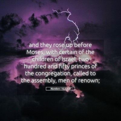 Picture 05 - Numbers 16:2 ASV - and they rose up before Moses, with certain of - Bible Verse Picture