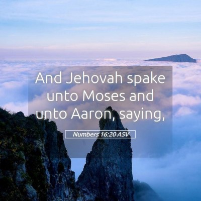 Picture 05 - Numbers 16:20 ASV - And Jehovah spake unto Moses and unto Aaron, - Bible Verse Picture