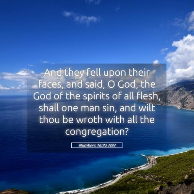 Picture 05 - Numbers 16:22 ASV - And they fell upon their faces, and said, O God, - Bible Verse Picture