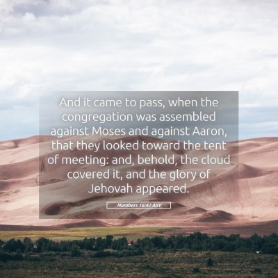 Picture 05 - Numbers 16:42 ASV - And it came to pass, when the congregation was - Bible Verse Picture