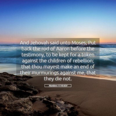Picture 05 - Numbers 17:10 ASV - And Jehovah said unto Moses, Put back the rod of - Bible Verse Picture