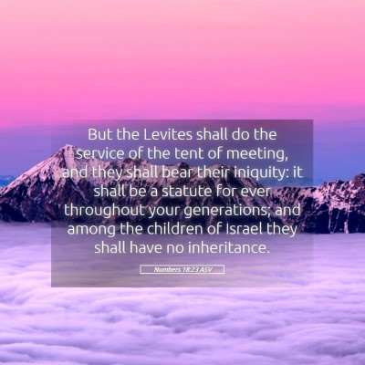 Picture 05 - Numbers 18:23 ASV - But the Levites shall do the service of the tent - Bible Verse Picture
