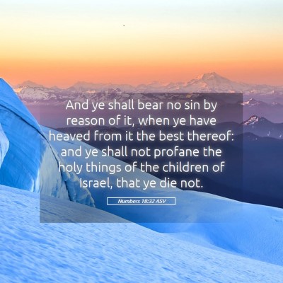 Picture 05 - Numbers 18:32 ASV - And ye shall bear no sin by reason of it, when ye - Bible Verse Picture